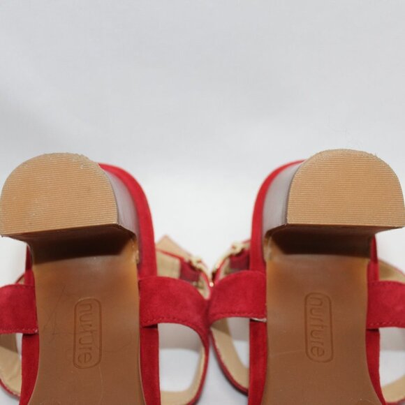 Nurture Lenna Red Suede Leather Sandals - Picture 9 of 9